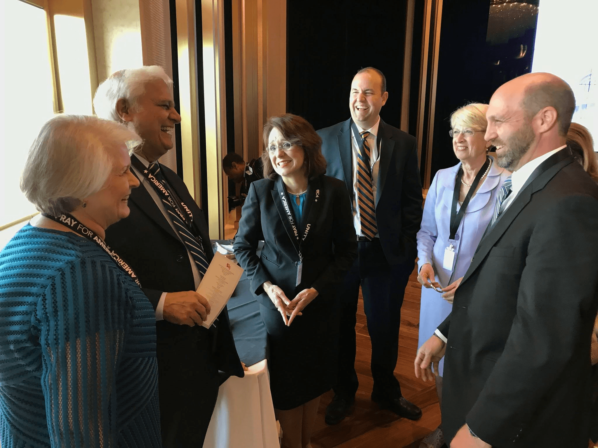 Ravi Zacharias and his wife Margie, Debbie Magnuson, Tim Overton, Pam Russell, Matt Barnes