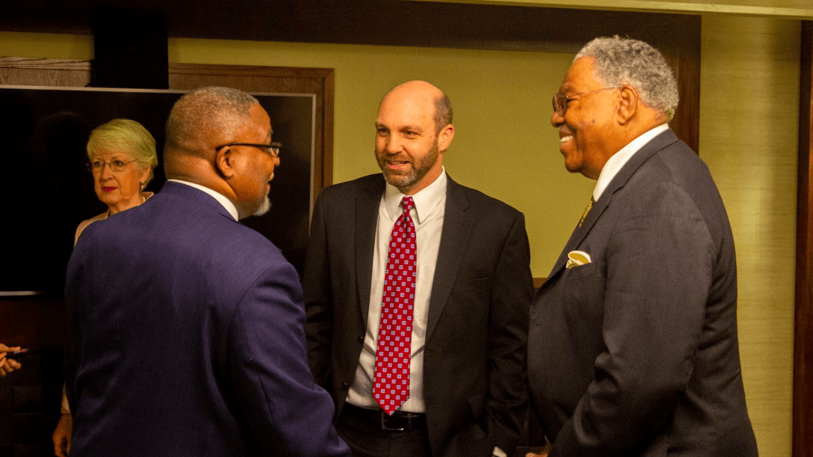 Chaplain Matthew Barnes speaking to people at the Indianapolis Prayer Breakfast