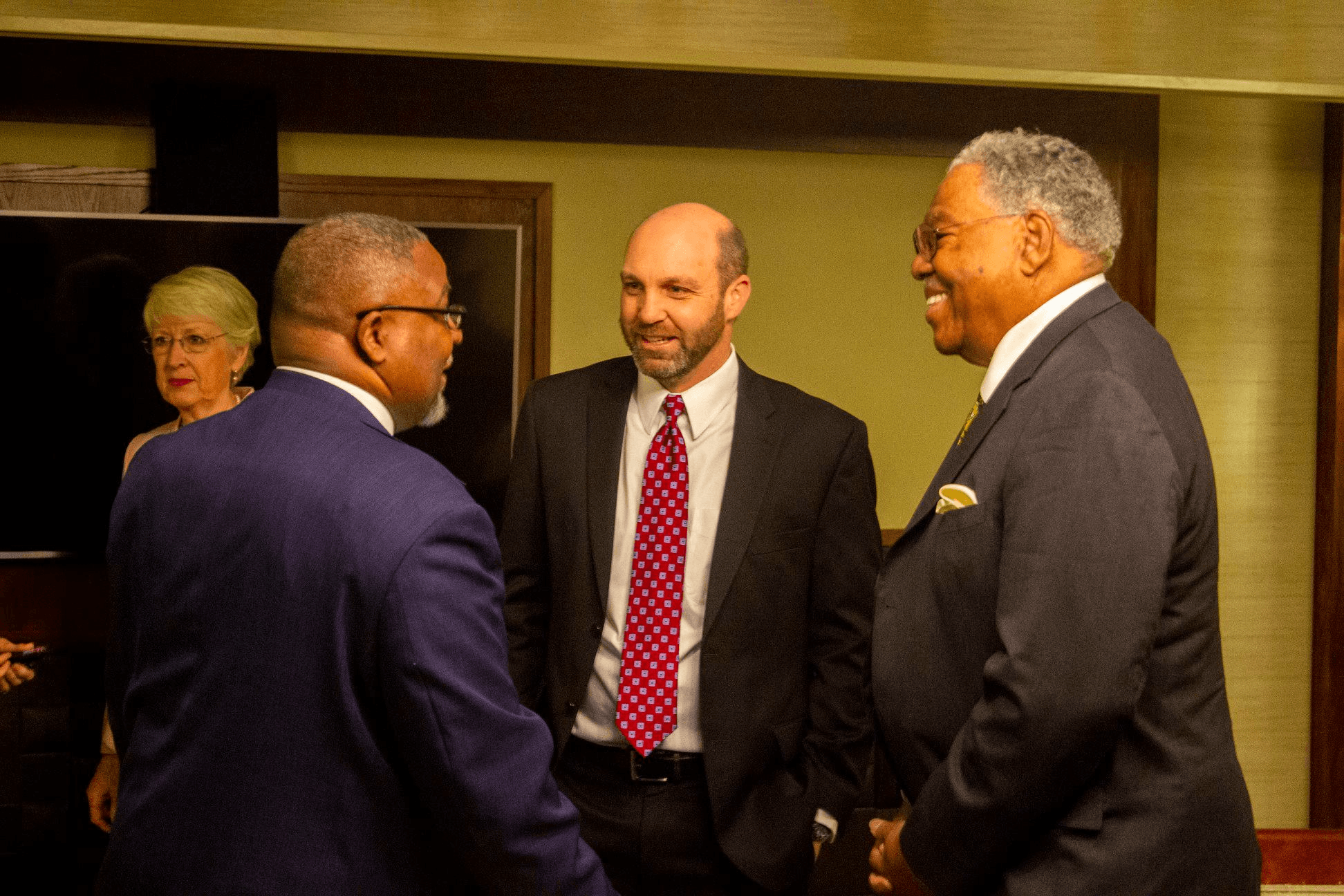 Chaplain Matthew Barnes speaking to people at the Indianapolis Prayer Breakfast