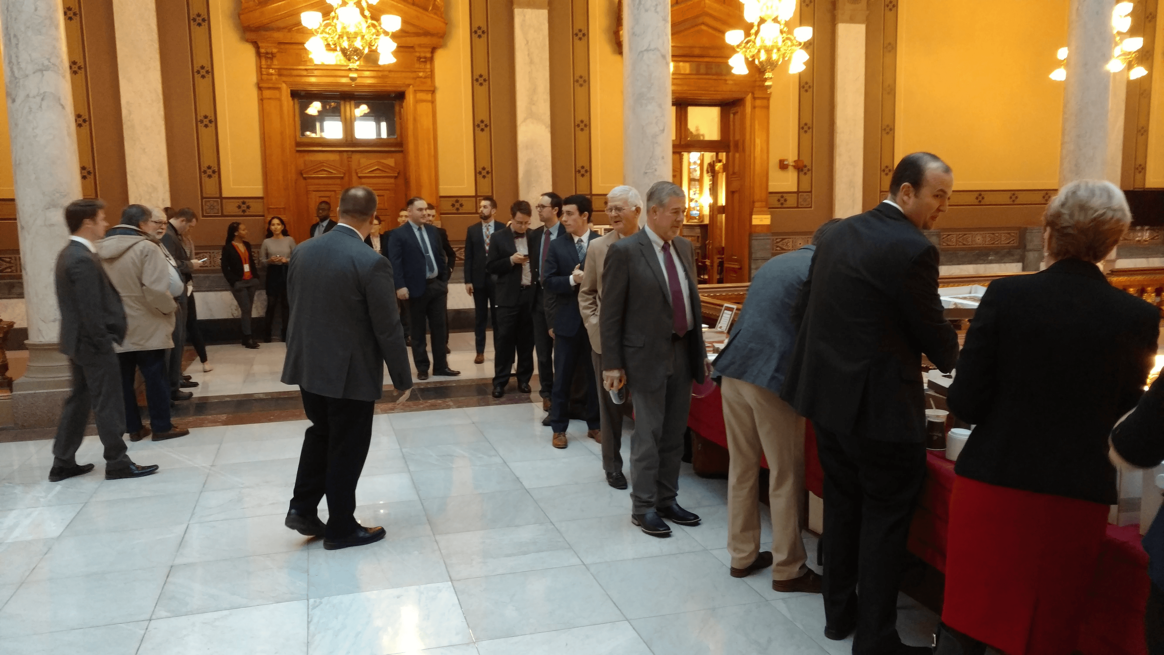 People in line at a buffet