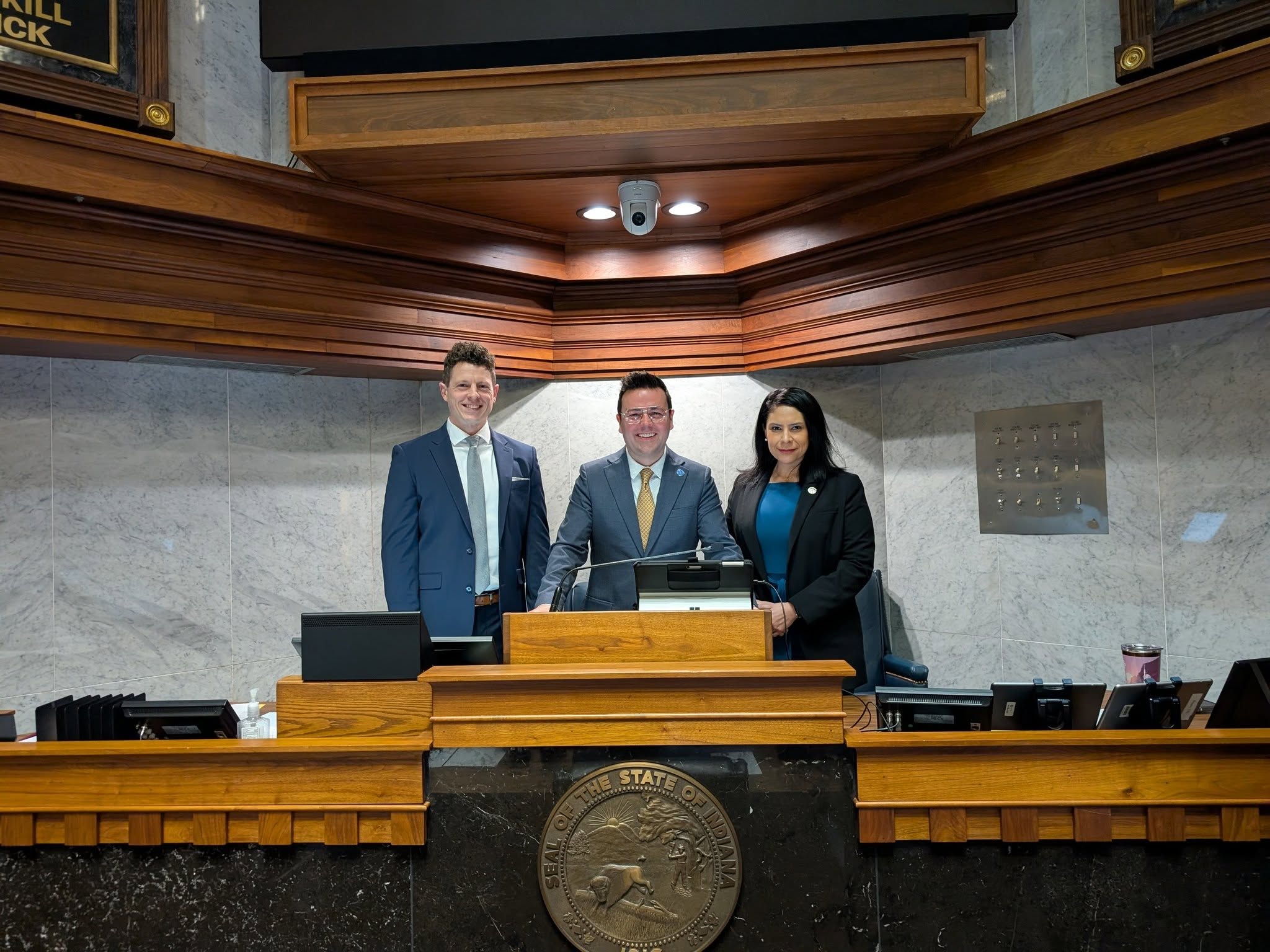 Joel Stevens, Lieutenant Governor Micah Beckwith, and Senator Cyndi Carrasco