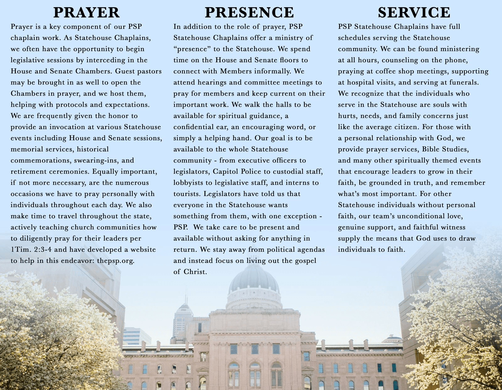 PSP Chaplains Informational Brochure