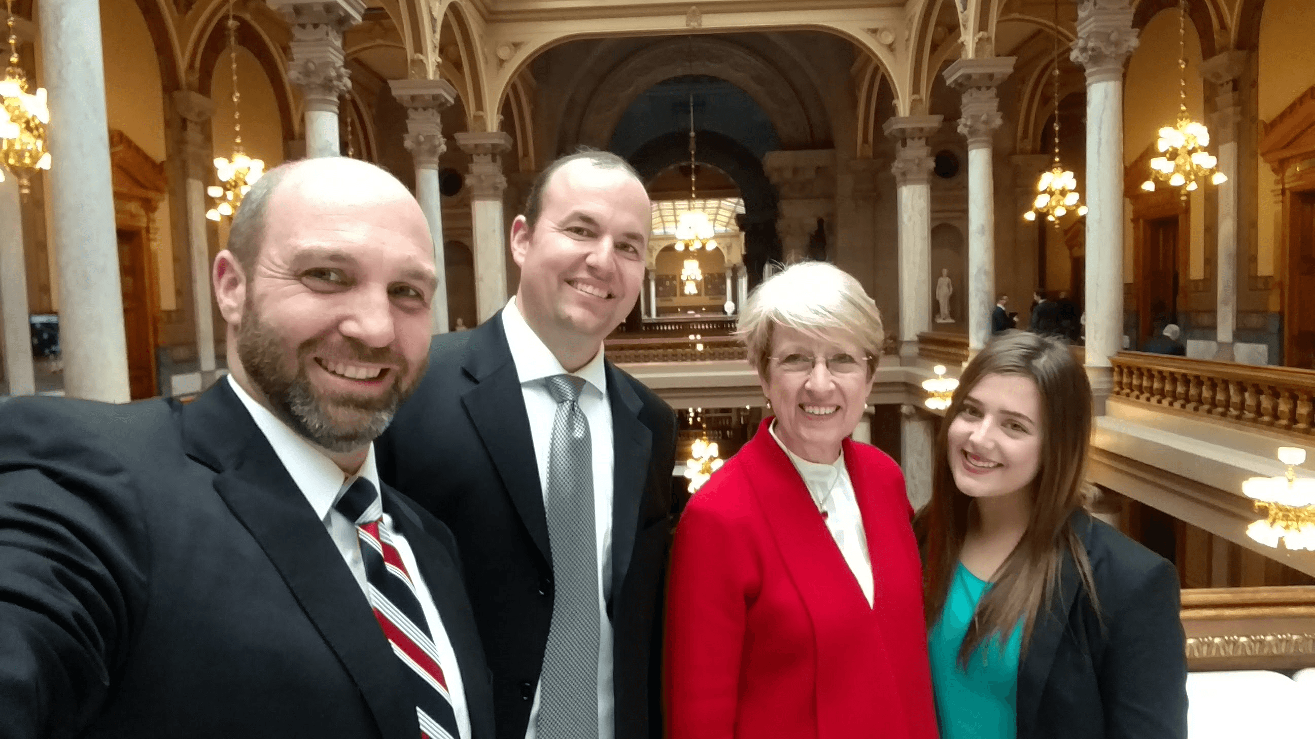 Chaplain Matthew Barnes, Tim Overton, Chaplain Pam Russell, and an intern