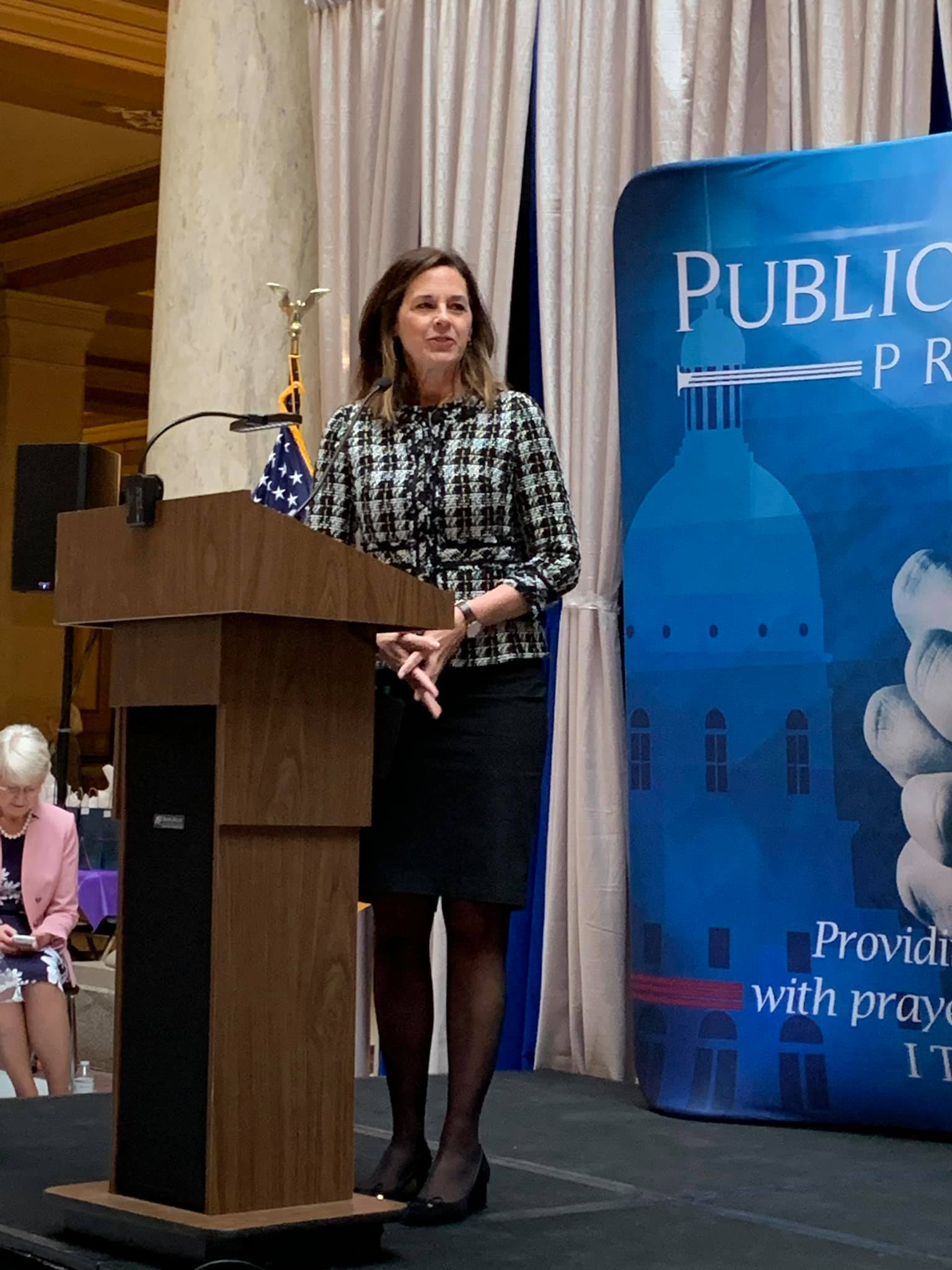 A guest speaker at the 2018 Women's Statehouse Day