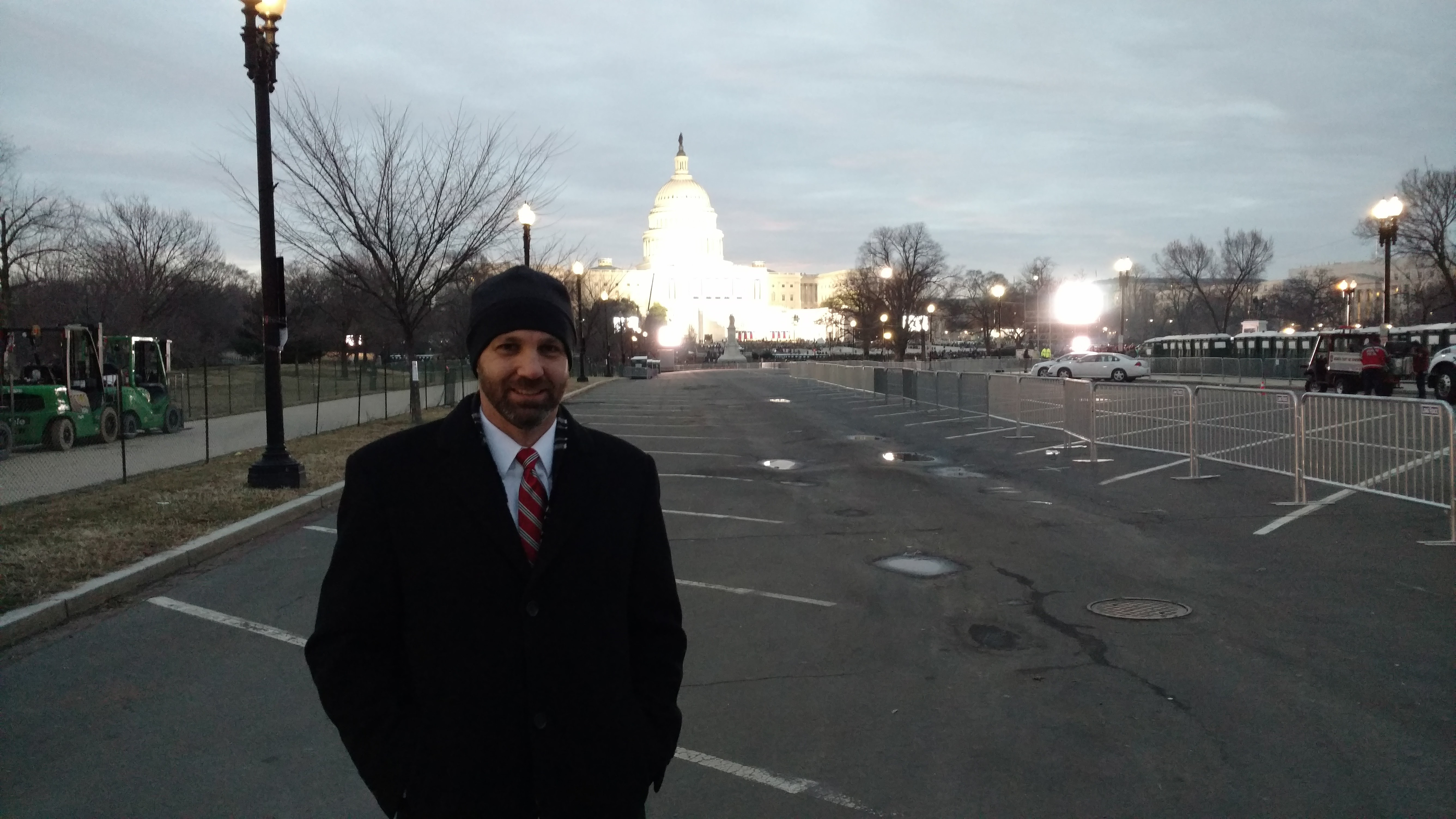 Chaplain Matthew Barnes in front of the Capitol building in D.C.