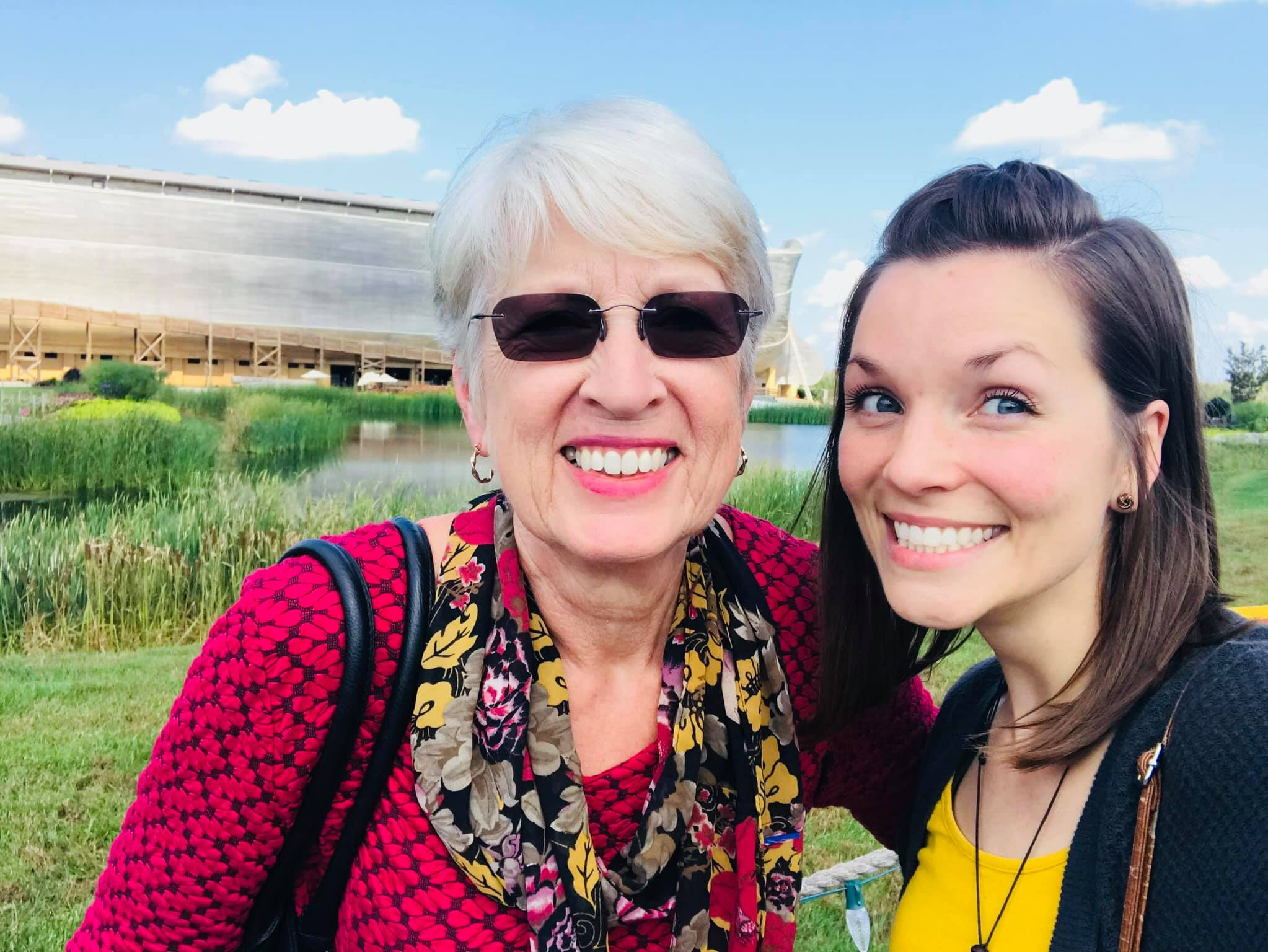 Pam and Jessica in front of the Ark