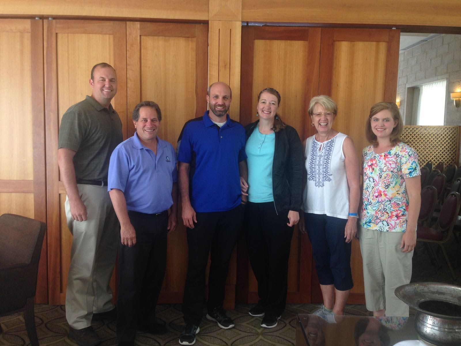 Tim Overton, a friend, Matt and Miriam Barnes, Pam Russel, and Jenny Blankenship